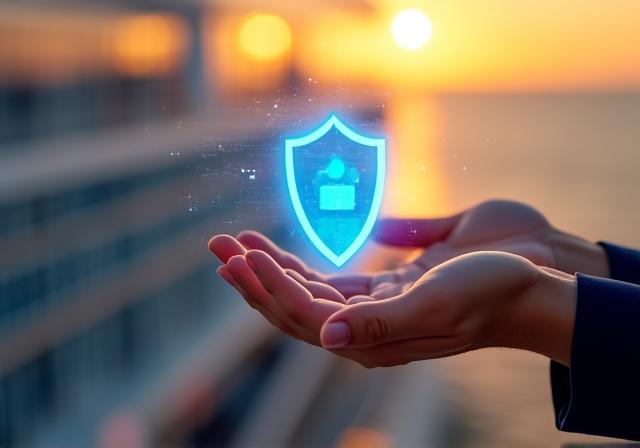 Concetto di protezione dati e sicurezza viaggi